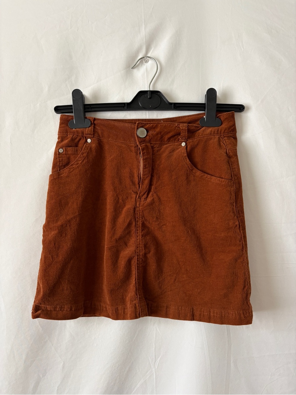 Copper Key Rust Brown Corduroy Mini Skirt